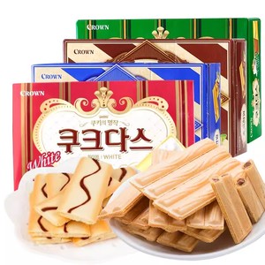 韩国进口克丽安夹心饼干crown奶油咖啡味夹心威化饼干代餐小零食