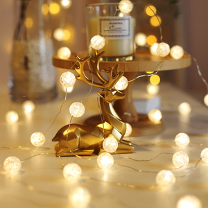 新年氛围灯LED小圆球串灯圣诞节日装饰灯新年彩灯闪灯串灯满天星
