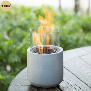 户外小火炉固体酒精燃料取暖器真火焰迷你壁炉欧式露营乙醇小火景