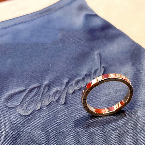 法国代购chopard/萧邦ice cube戒指 18k玫瑰金 冰块镶钻 情侣指环