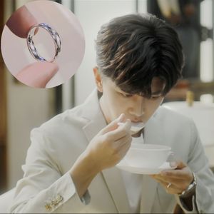 一生一世周生辰任嘉伦白鹿同款戒指纯银990情侣百搭简约指环包邮