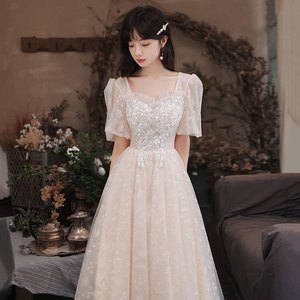 宴会小晚礼服女气质生日公主裙成人礼法式订婚连衣裙名媛轻奢小众
