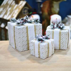 圣诞节装饰品礼盒白色礼包礼物盒圣诞树摆件商场橱窗美陈布置道具