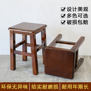 复古商用中式实木餐凳方凳中式餐桌凳四方实木椅子家用凳子客厅凳