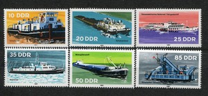 民主德国邮票东德1981年内河航运轮船6全新