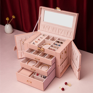 欧式大容量首饰盒精致多层珠宝箱耳环项链饰品收纳盒女生日礼物