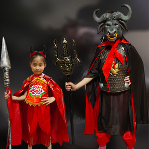 儿童西游记牛魔王服装黑熊精小钻风精细鬼伶俐虫金银角大王衣服