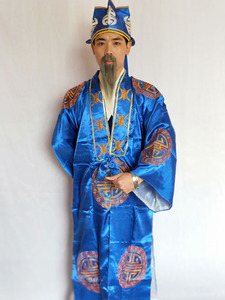 成人古装古代老爷员外地主掌柜服装戏剧老生小生服装胡子假发平民