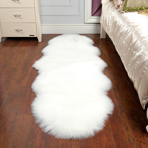 长毛绒地毯卧室房间不规则少女可机洗仿羊毛床边床头北欧毛毯地垫