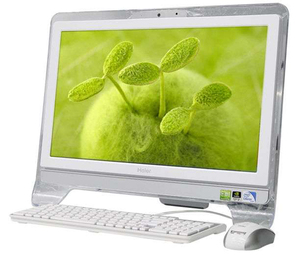 二手海尔一体机电脑20寸双核8成新独显1g 摄像头 wifi 包邮