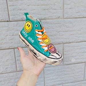 木瓜鱼2021春秋新款男女童鞋彩绘高帮帆布运动鞋大童休闲鞋13977