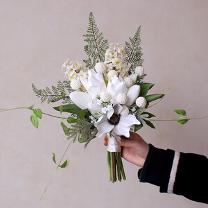 仿真花白色风信子新娘手捧花影楼拍照摄影道具假花郁金香把束花艺