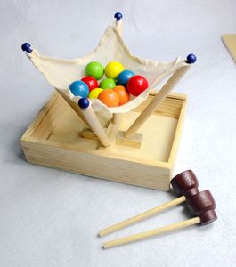 亲子互动 抢球大赛 颜色认知 木质早教益智玩具 舀物游戏