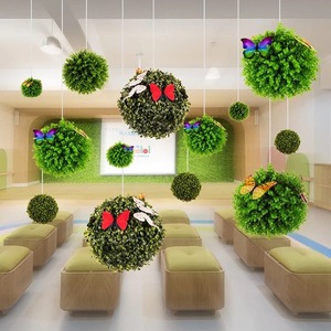 春天商场装饰珠宝店橱窗吊饰店铺场景布置仿真花球吊顶春季氛围