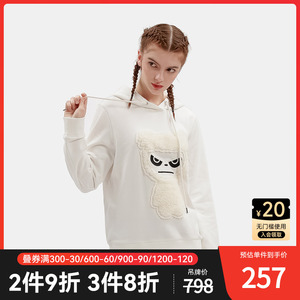 hipanda你好熊猫女款熊猫雪人连帽套头卫衣设计潮牌