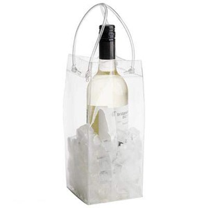 厂家订制透明塑料香槟PVC红酒袋ICE BAG冰袋户外餐桌冰镇袋手提袋