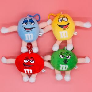 牛奶巧克力豆毛绒玩具mm豆毛绒公仔背包挂件钥匙扣抓机娃娃毛绒