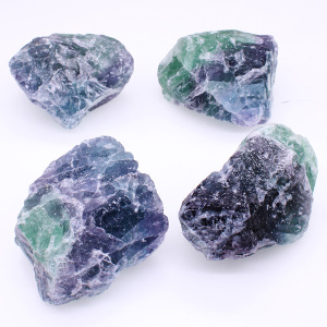 如鸿天然彩色萤石原石摆件大颗粒鱼缸装饰水晶毛料石头矿石废料