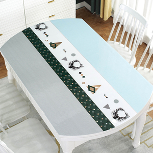 椭圆形软pvc玻璃塑料餐桌垫桌布防水防油免洗防烫轻奢高级感枱垫