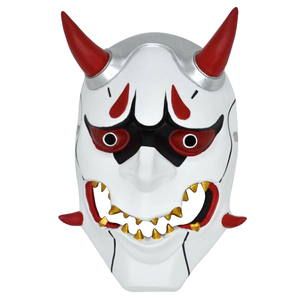 邪鬼面具守望源氏先锋万圣节日本般若面具恐怖树脂恶魔舞会面罩