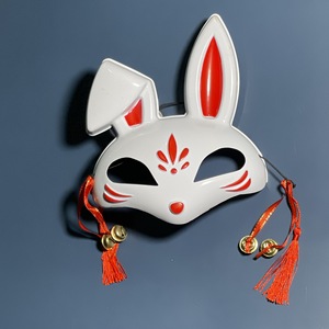 日本和风中国风半脸cos纸浆动漫兔子动物塑料可爱面具漫展舞会女