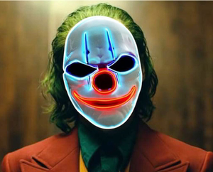 joker收获日小丑led发光面具万圣节荧光表演鬼脸面罩cos抖音同款