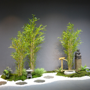 现代中式仿真加密竹子室内景观植物楼梯间景观样板间造景装饰盆栽