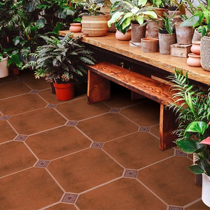 美式乡村复古砖 450 八角地砖 阳台花园 地中海客厅地板砖 仿古砖