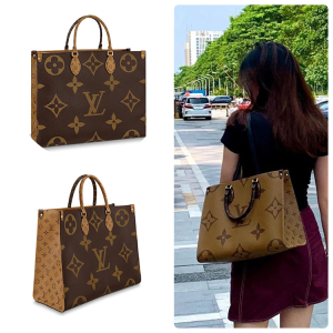 lv女包路易威登 onthego 老花中号购物袋托特手提包m45321