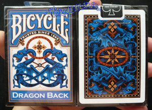美国 蓝色 红色 金色双龙背单车扑克牌 bicycle gold dragon