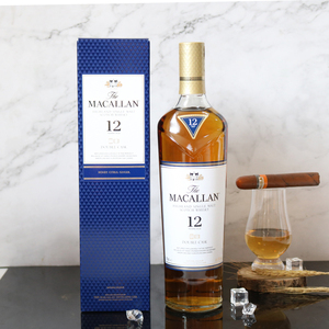 英国macallan麦卡伦12年蓝钻双桶陈酿单一麦芽威士忌酒700ml