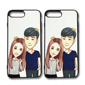 卡通头像情侣漫画苹果iphone6/7/8x手机壳定制任意机型6s/7/8plus