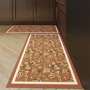 新中式厨房地垫防水防油免洗5080皮革防滑耐脏脚垫地毯定制可裁剪