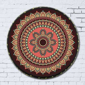 新疆彩绘手鼓牛皮鼓民族风格图案餐厅饭店装饰品摆件民族乐器挂件