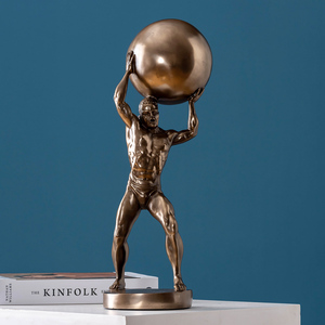 现代轻奢简约大力士举球人物雕塑摆件励志创意送礼物乔迁恭贺礼品