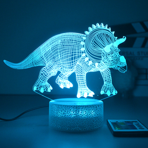 暴虐恐龙霸王龙立体氛围台灯装饰3D小夜灯儿童男孩抖音创意网红灯