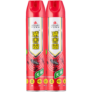 灭害灵家用杀虫剂经典大红瓶600ml*2瓶喷雾蟑螂蚊虫蛾杀虫气雾剂