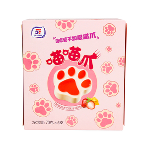 五丰喵喵爪草莓芝士口味冰淇淋