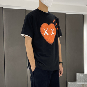 代购human made kaws 联名短袖t恤男潮牌日系风纯棉爱心圆领休闲