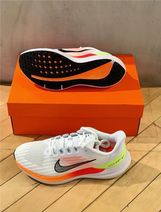 nike air winflo 9气垫减震透气轻便跑步鞋 白色/橙红 dd6203-100