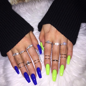 vision美甲定制ins欧美风成品穿戴甲片305色辣妹纯色亮光磨砂甲片