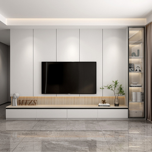 官方 索菲亚电视柜客厅背景墙定制储物现代简约嵌入式墙柜19800
