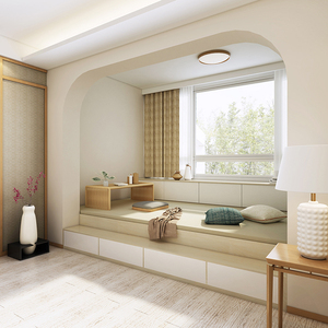 索菲亚榻榻米定制飘窗柜榻榻米床衣柜一体全屋定制飘窗床定制