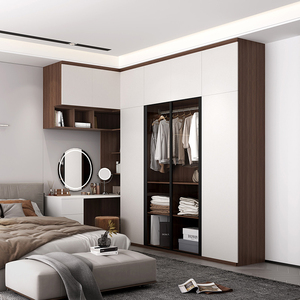 官方索菲亚定制转角衣帽间l型衣柜梳妆台一体组合整体简约卧室