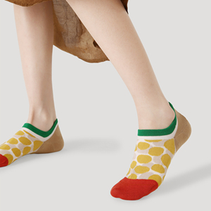 玩派 袜子女短袜卡通可爱日系条纹薄款浅口船袜防滑不掉跟隐形袜