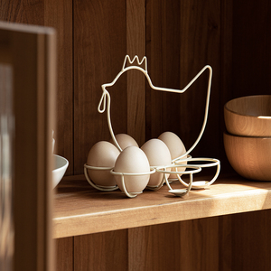 日式铁艺鸡蛋架篮厨房冰箱置物架创意鸡蛋收纳盒蛋托放鸡蛋篮子