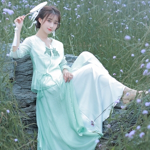 000人付款淘宝中国风女装素衣女夏禅意茶服改良汉服