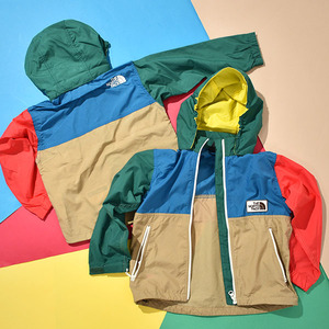 日本代购the north face long life北面儿童款拼色连帽风衣外套