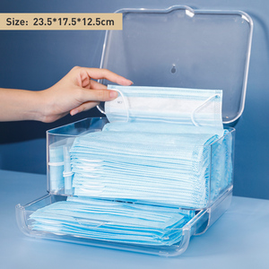 一次性口罩收纳盒大容量家用防尘密封便携装放口鼻罩盒子收纳神器