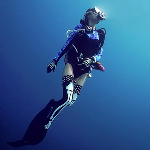 seaplay日本进口材料yamamoto氯丁橡胶超弹2mm厚底潜水长筒袜过膝